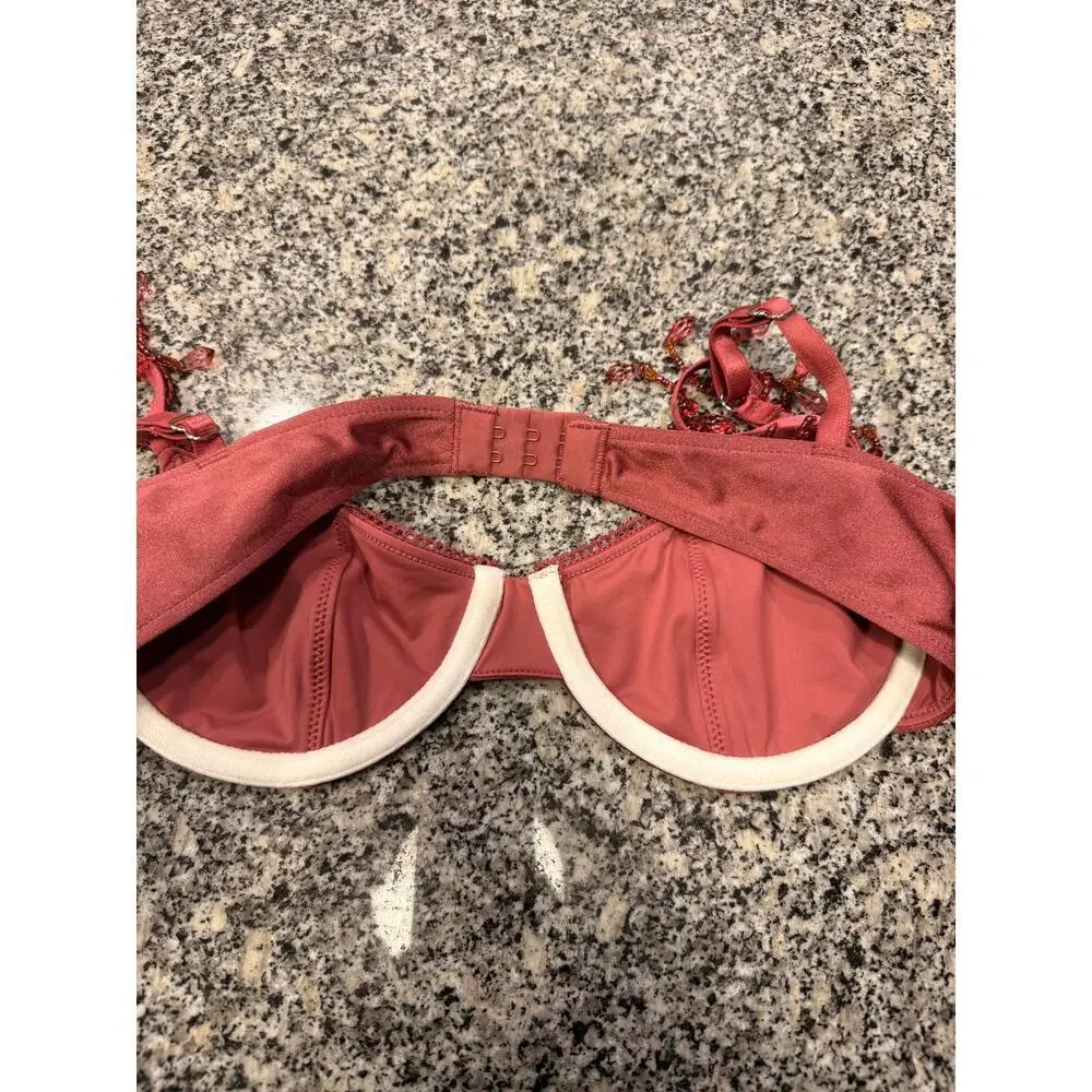 Frankies Bikinis x Sydney Sweeney Beaded Balconette Bikini Top – Size Small